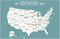 USA Adventure Wall Map Art Print, 16x20 Inch Print, Blue, Kid's USA Wall Map,Children's Room Decor, Gender Neutral Nursery, Travel Nursery Decor,U...