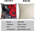 Flower Throw Pillow Covers Black Red Rose Decorative Square Pillowcases 18x18 Set of 2 for Sofa Bedroom Living Room Decor Gift (Black Red)...