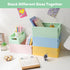 2-Pack Mini Pastel Crates Organizer Collapsible Plastic Storage Basket Small Crate Storage, Stackable Cute Bins for Office & Home Bedroom, Bathroo...