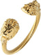 HZMAN Mens Lion CZ Eyes Bracelet Cable Wire Bangle Stainless Steel Gold Plated Biker Punk...