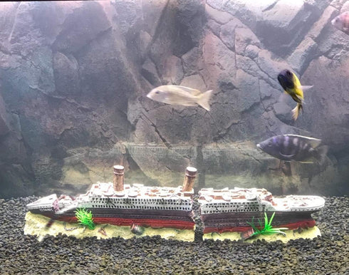 Aquarium Titanic Shipwreck Decorations - Resin Material Ship Decorations?Fish Tank Sunken Ship Ornament Aquarium Environment Friendly Decorations...