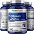 NusaPure Chitosan 1200mg 150 Caps (Non-GMO & Soyfree) with Bioperine...