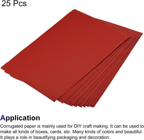 MECCANIXITY Corrugated Paper Sheets 25pcs 11.8-inch x 7.87-inch Red Cardboard for DIY Craft...