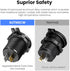 12V USB Outlet, 4 USB Port Aluminum Charger Socket 2 USB C PD & 2 USB QC3.0 with Voltmeter, 12V/24V Car USB Charger Socket for Car Boat Marine Bus...