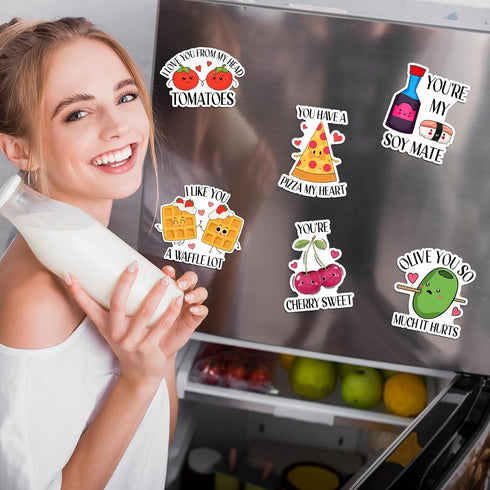 16 Pcs Valentine's Day Magnets Funny Cute Magnets Fridge Magnets Adult Refrigerator Magnets Love Puns Magnets for Valentine's Day Home Decorations...