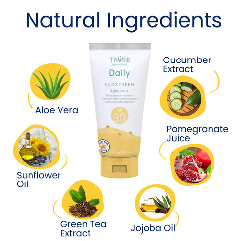 TruKid Daily Mineral Sunscreen SPF 30 - All Natural Kids & Baby Sunscreen for Face & Body, Non-Toxic Zinc Oxide Sunblock Protection for Sensitive ...