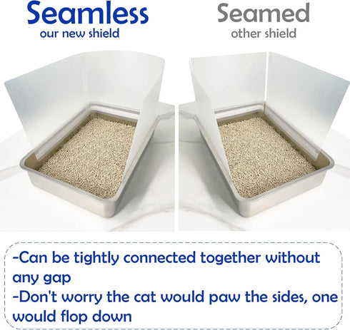 3 Pcs Connectable Cat Litter Box Pee Shields High Side Easy Cleaning Anti-Splashing Litter Pan Shield - Litter Box Not Included Medium...