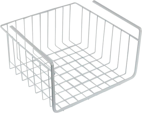 White Wire Under-Shelf Storage Basket, 10-Inch – Durable Organization Solution for Kitchen, Pantry, and Closet...