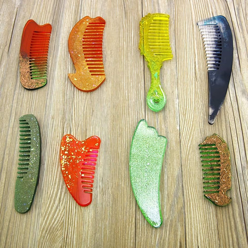 10Pcs/Set Comb Resin Molds DIY Jewelry Resin Casting Mould Craft Making Epoxy Resin Molds...