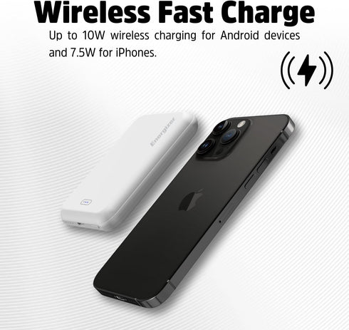 Energizer Wireless magnetic Portable Charger 5000mAh Power Bank 15W USB-C output Charging Compatible with iPhone, Samsung Galaxy, Google and etc_Q...