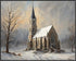 Posterizer 1 pcs-snowy winter church scene in oil painting style-Landscape & Nature Art-GIft for Men Women Teens-Living Room Bedroom Decor- unfram...