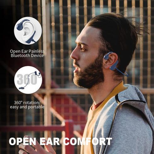 Open Ear Air Conduction Bluetooth Headphone,V5.2 onfiguration Built-in Microphone Wireless Conduction Headphones,with Up to 8 Hours Playtime for S...