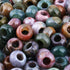TUMBEELLUWA Natural Gemstone Beads for Jewelry Making, Rondelle Large Hole Loose Beads Pack of 15,Indian Agate(8x14 mm)...