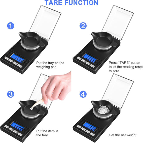 Fuzion Milligram Scale 50g/0.001g, Portable Jewelry Scale .001 Gram Accuracy, Mg Scale, Powder Scale, Microgram Scale, Milligram Scale for Powder ...