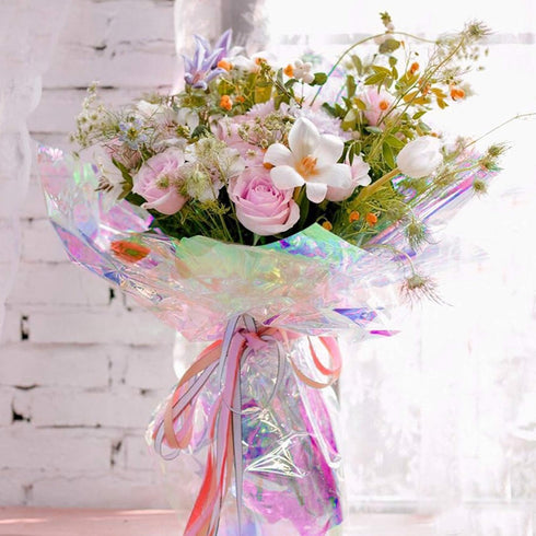 Bskifnn 20pcs Cellophane Wrap Paper Clear Rainbow Color for Birthday Mother's Day Valentine's Day Christmas Gift Candy Package Flower Wrapping 20....