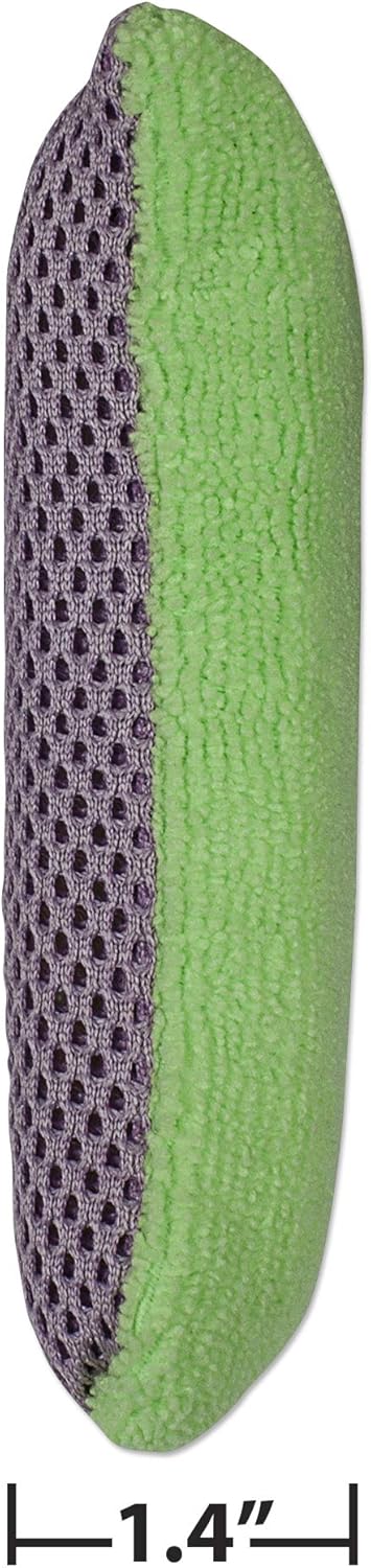 Double-Sided 2-in-1 Microfiber Sponge – Multipurpose Reusable Cleaning Scrubber for Kitchen and Bathroom, Dishwashing, Heavy-Duty Scouring...