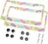 HOSNYE Flip Flop License Plate Frame Beach Tropical Metal 2 Pcs 2 Holes Black Licenses Plates Frames Front Licenses Plate Covers Car Tag Frame for...