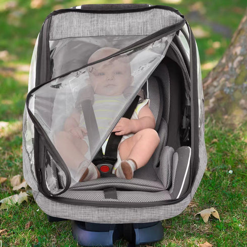 Car Seat Rain Cover,Infant Car Seat Weather Shield,Waterproof,Windproof Protection,Protect from Dust Snow,Rain Cover Features Quick-Access Zipper ...