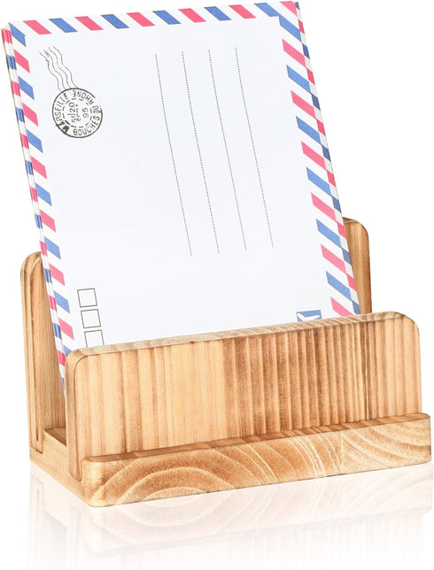 Wooden Desk Mail Organizer File Holder,1 Slot Desktop Mail Sorter, File Paper Holder Letter Envelope Filing Cell Phone Organizer Tray for Office &...