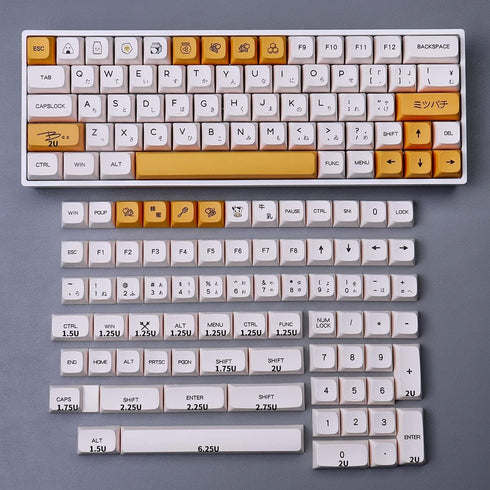 PBT Dye-Sub Keycaps 138 Keys XDA Profile Honey Milk Keycaps Set Fit for 61/64/87/104/108 Mechanical Keyboard Cherry Mx Switches...