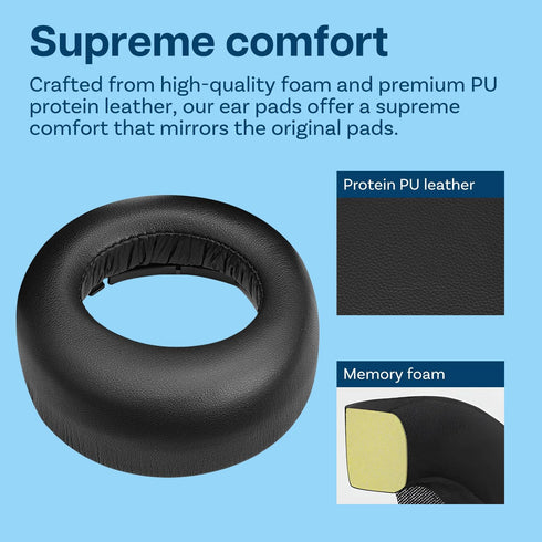Ear Pads Replacement for Sony Playstation 5 3D Pulse Wireless Headset PS5 by MMOBIEL – Protein PU Ear Pad Cushions - Earpads Replacement – Black...
