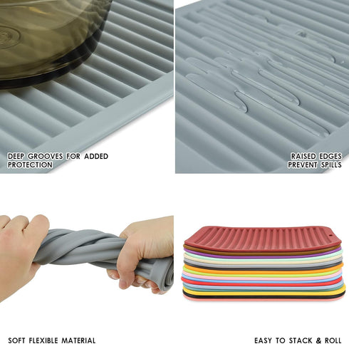 Smithcraft Silicone Trivets for Hot Dishes, Pots & Pans, Silicone Pot Holders Table & Counter, Hot Pads for Kitchen - Waterproof Trivet mat, Heat ...