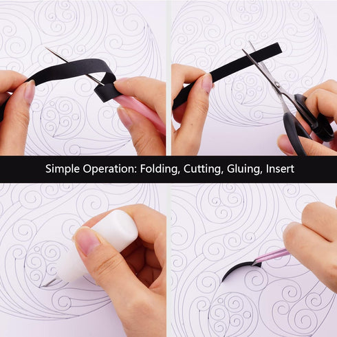 Uniquilling Quilling Kit, Paper Quilling Kits, 8 * 10-in Colorful Yin Yang Paper Filigree Kits with Quilling Tools& Using Manual, DIY Quilling Art...