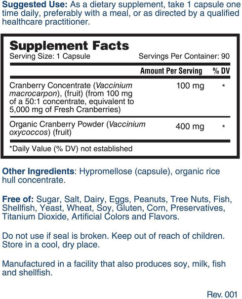 Nature's Lab Cranberry 5400mg – Supports Urinary Tract Health* – Non-GMO Verified, Vegan, Gluten Free – 90 Capsules (3 Month Supply)...