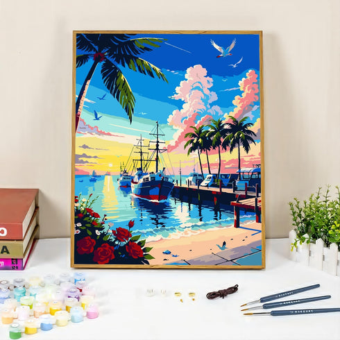QUITEDEW Paint by Numbers Kit for Adults,Paint by Number for Adults,DIY Paint by Numbers Landscape Arts Crafts for Home Wall Decoration 16x20 Inch...