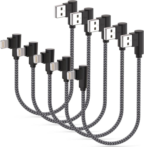 iPhone Charger 1Ft MFi Certified Short Lightning Cable Braided 90 Degree Elbow Charging Cable Compatible with iPhone 14 13 12 11 Pro X XS XR 8 Plu...
