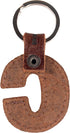 Hide & Drink Thick Leather Alphabet Letter Keychains Handmade Bourbon Brown...