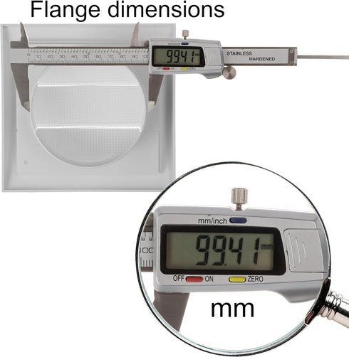 White Exhaust Hood Vent 4'' Inch with Built-in Pest Guard Screen and Flange, White, Air Vent Cover, HVAC Exhaust Vent Duct Cover, Exhaust Cap