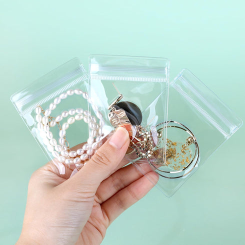 100 Pcs Small Plastic Bags,2.4''X3.1" Clear Plastic Jewelry Zip Bags,Mini Plastic Bags with Resealable Lock Seal Zipper,Small Ziplock Bags for Jew...