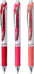 EnerGel RTX Retractable Liquid Gel Pen, 0.7mm, Journaling Hue, Red, Pink and Coral Ink, Pack of 3 Pens (BL77RBJBP3M)...