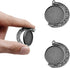 Unlorspy 30Pcs 10Sets Moon Rotation Double Side Pendant Trays,10Pcs 25 mm Moon Rotation Alloy Double-Sided Trays Pendants with 20Pcs Glass Cabocho...