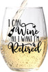 GLASSICLE Retirement Wine Glass - 15 Oz, Scratch-Resistant Funny Wine Glass - Funny Retirement Gifts for Women - Unique Retirement Glass for Wine ...