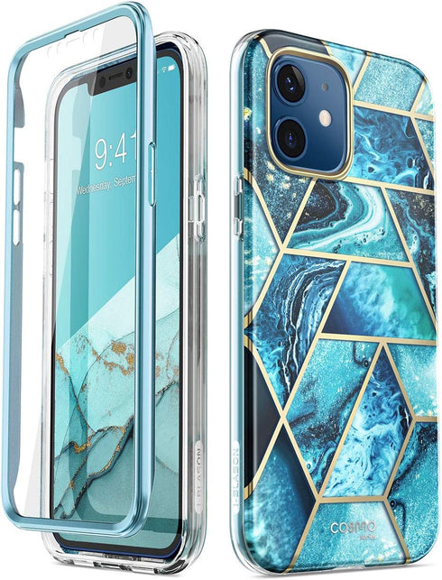 i-Blason Cosmo Series Designed for iPhone 12 Mini Case (2020), Slim Full-Body Stylish Protective Case with Built-in Screen Protector, Ocean...
