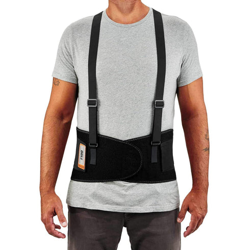 Ergodyne ProFlex 100 Back Support Brace, 8" Spandex Belt, Adjustable, Removeable Straps, Small, Black...