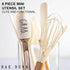 8 Piece MINI Silicone Kitchen Utensil Set- Kitchen Tools with Beechwood Handles by Cook with Color (White)...