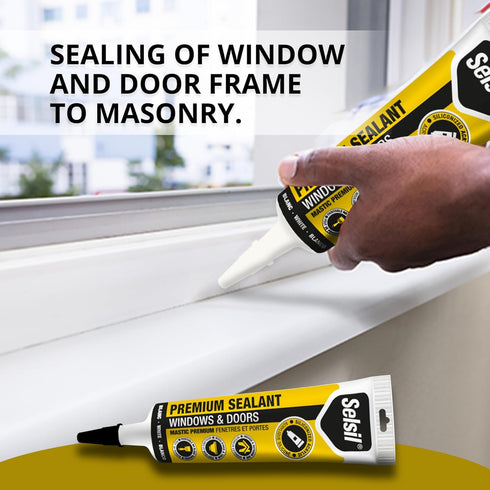 Selsil Siliconized Super Acrylic Latex Sealant, Indoor & Outdoor Paintable Caulk - Flexible, Weather & Moisture Resistant, White Caulking for Base...