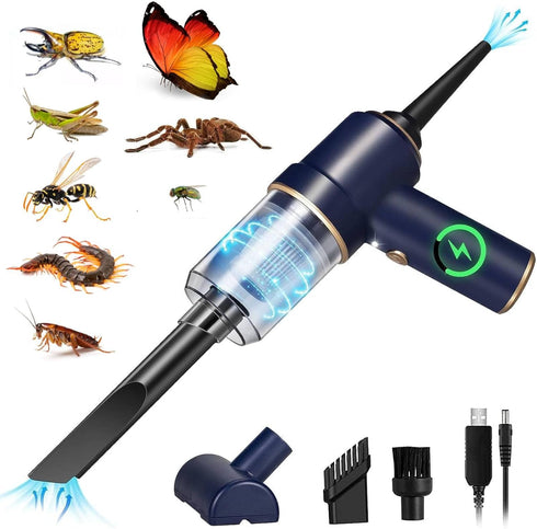 5 in 1 Handheld Vacuum and Blower Cordless Rechargeable Bug Vacuum Catcher for Insect Stink Bug Spider, Portable Vacuum Cleaner Strong Suction Bug...