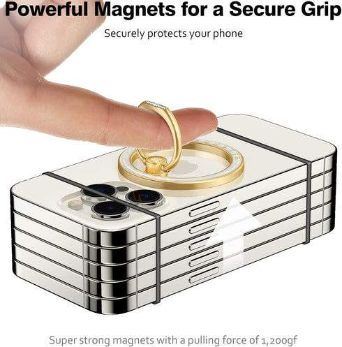 Allengel Magnetic Phone Grip & Stand for MagSafe - Strong Magnetic Finger Ring Holder, 360° Rotation and 180° Flip Compatible with iPhone and Smar...