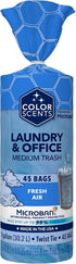 Color Scents Medium Trash Bags - 8 Gallon, 45 Bags (1 Pack of 45 Count), Twist Tie - Blue Bag in Fresh Air Scent with Microban...