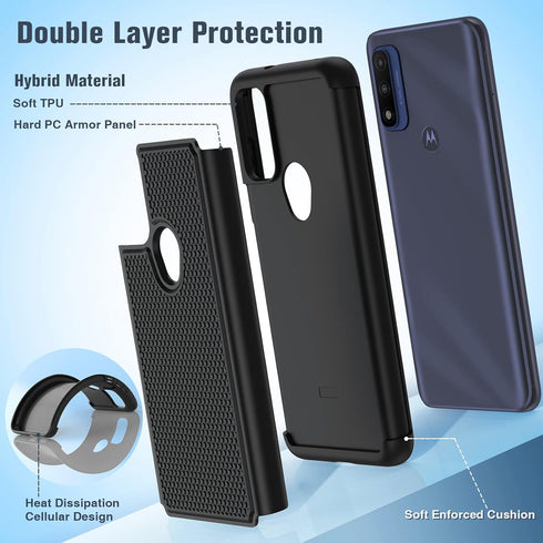BNIUT for Moto G-Pure Phone Case: for Motorola Moto G Power 2022 / Moto G Play 2023 Case Dual Layer Protective Heavy Duty Cell Cover Military Shoc...