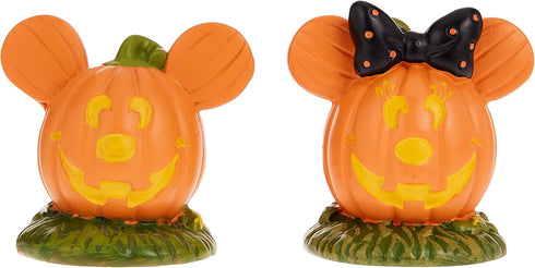 Department 56 Disney Village Halloween Accessories Pumpkintown Mickey and Minnie Mouse Topiaires Figurine Set, 1.75 Inch, Multicolor...