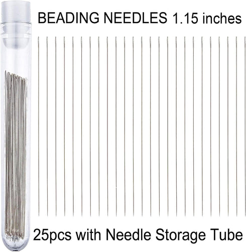 Beading Needles Size 11 Extra Short (25pcs) with Needle Storage Tube...