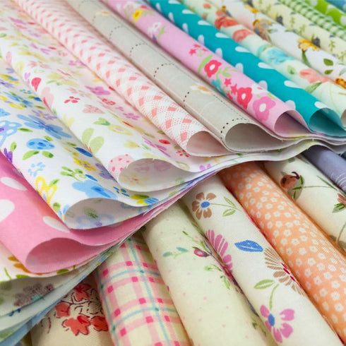 flic-flac Quilting Fabric Squares 100% Cotton Precut Quilt Sewing Floral Fabrics for Craft DIY (10 x 10 inches, 60pcs)...