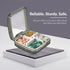Compact Pill Box Organizer - Portable Waterproof Medicine Organizer and Daily Pill Container with Removable 4 Compartment Divider - Durable ABS Si...