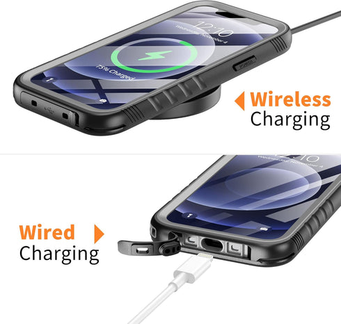 Cozycase Compatible with iPhone 12 Pro Max Case Waterproof, Built-in Screen Protector, Full Body Protective Cover, Shockproof Waterproof Case for ...