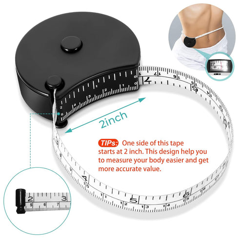 Body Tape Measure, Body Measuring Tape for Weight Loss, Fitness, Bodybuilding. Lock Pin, Retractable Soft Sewing Tape for Tailors, Measures Body P...